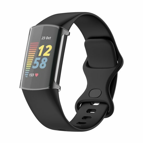Fitbit Charge 5 &amp; 6 siliconen case (volledig beschermd) - Transparant