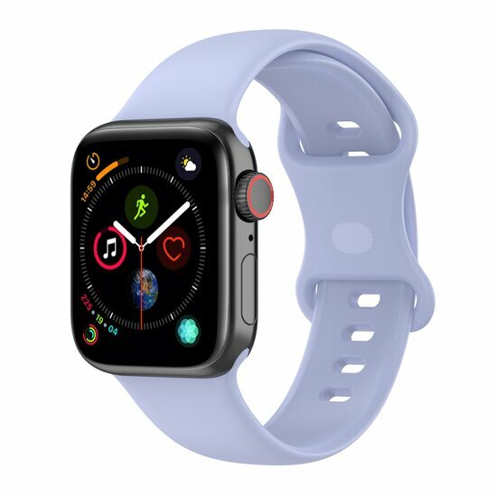 Siliconen sportbandje - Licht paars - Maat: S/M - Geschikt voor Apple Watch 44mm / 45mm&nbsp;/ 46mm / 49mm