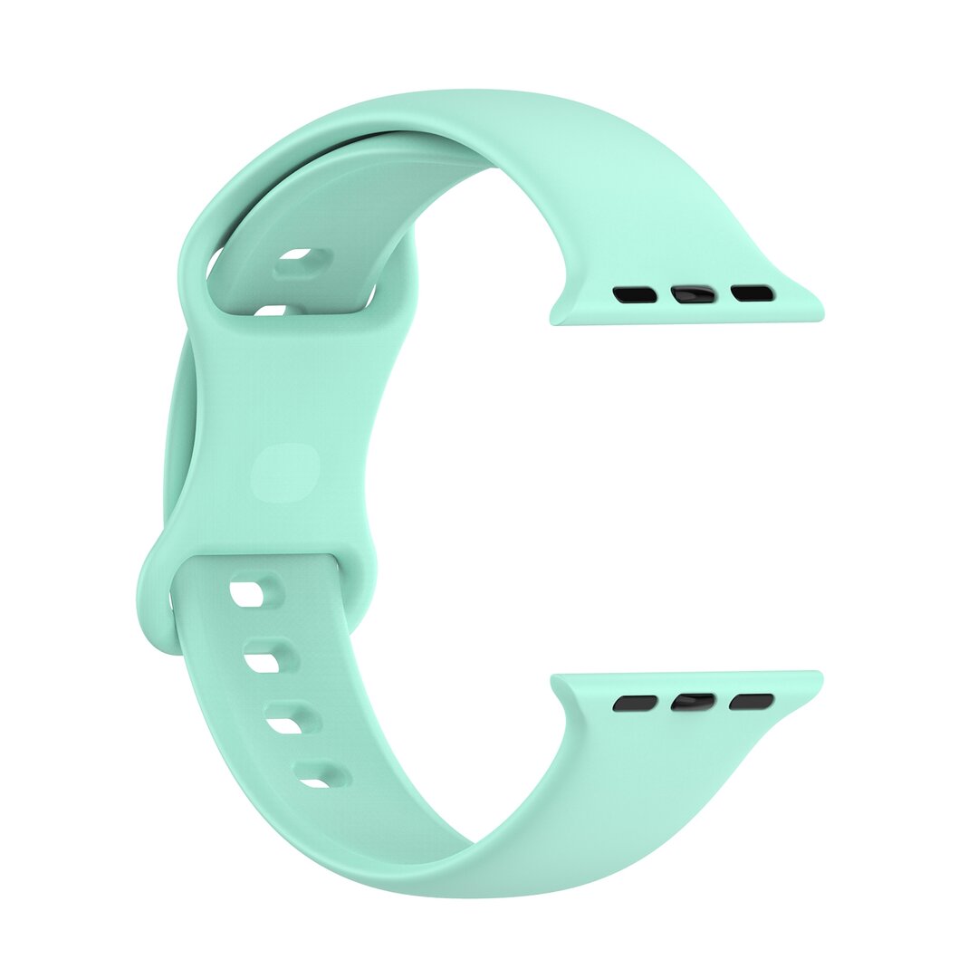 Siliconen sportbandje - Mint Groen - Maat: S/M - Geschikt voor Apple Watch 44mm / 45mm&nbsp;/ 46mm / 49mm