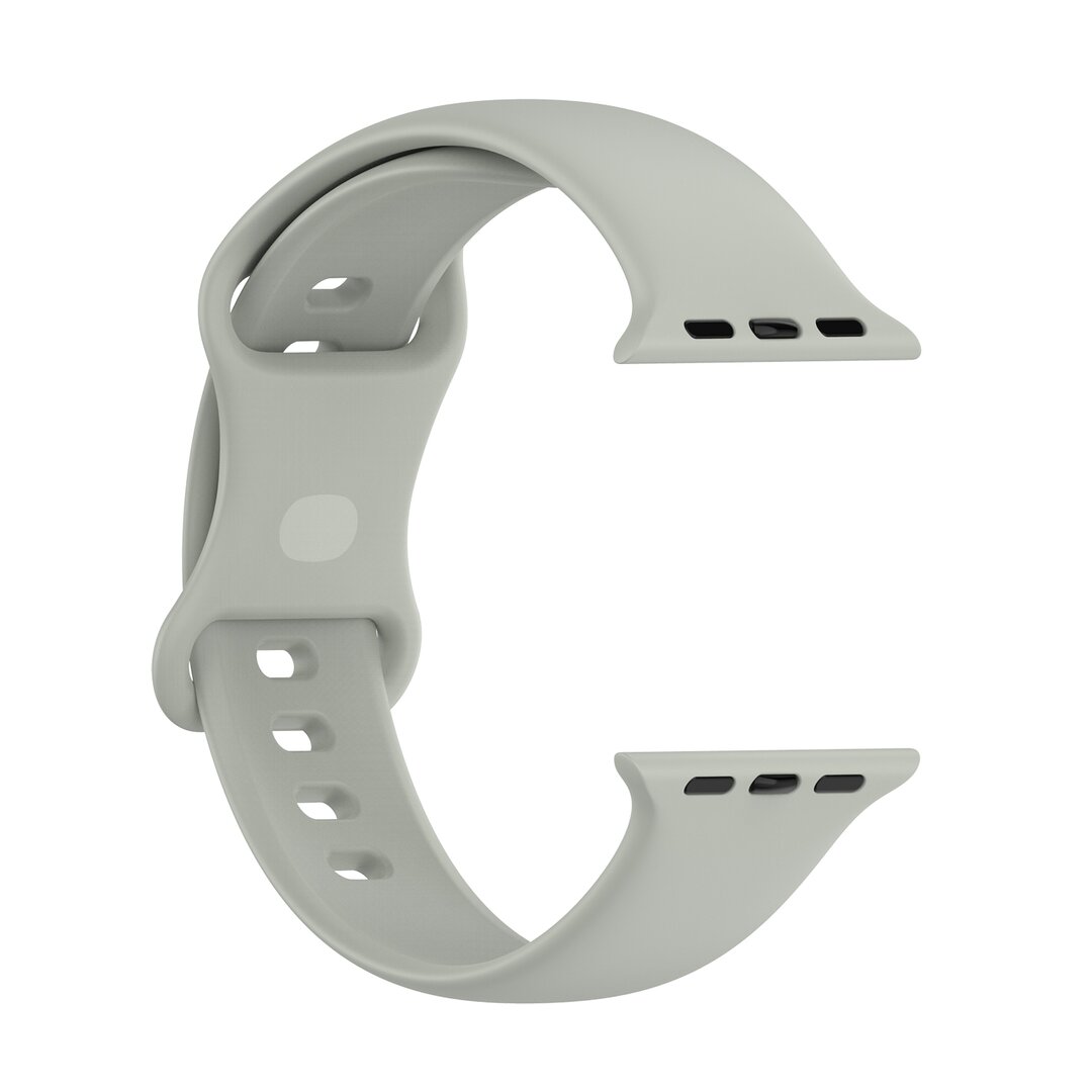 Siliconen sportbandje - Grijs - Maat: S/M - Geschikt voor Apple Watch 38mm / 40mm / 41mm / 42mm