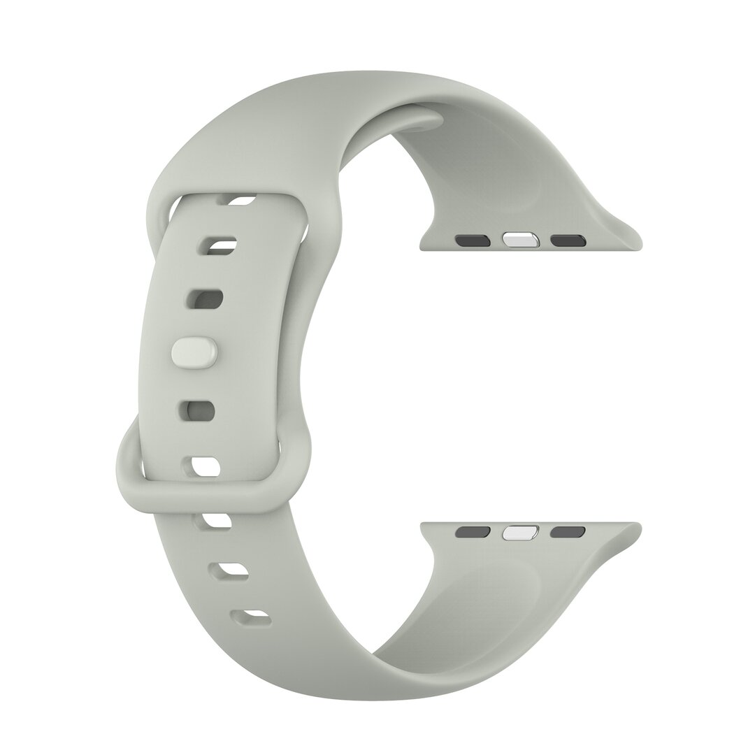 Siliconen sportbandje - Grijs - Maat: S/M - Geschikt voor Apple Watch 38mm / 40mm / 41mm / 42mm