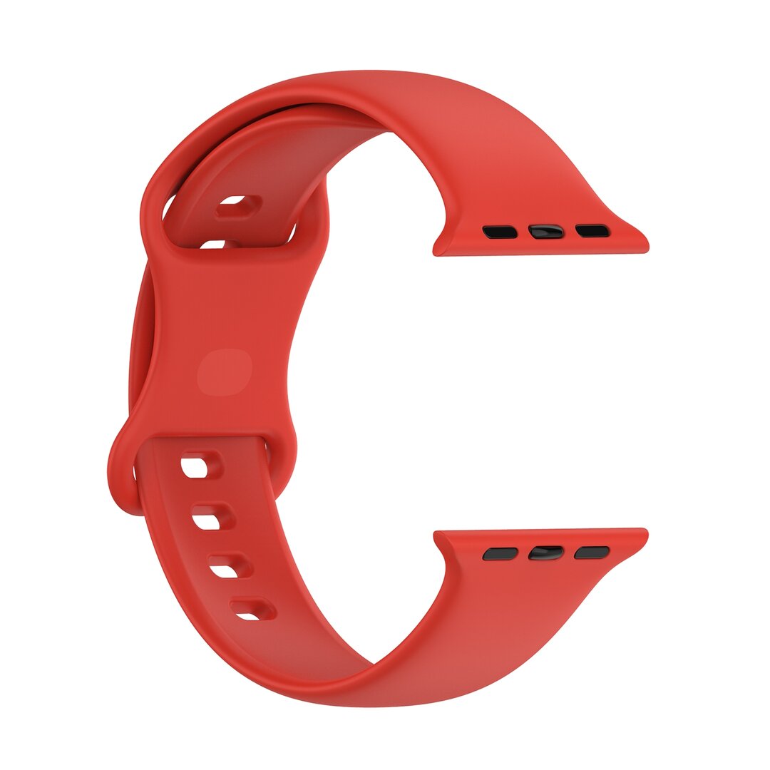 Siliconen sportbandje - Rood - Maat: S/M - Geschikt voor Apple Watch 38mm / 40mm / 41mm / 42mm