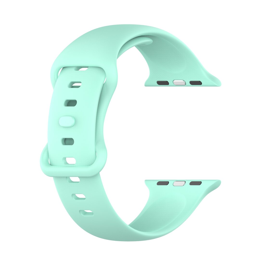 Siliconen sportbandje - Mint Groen - Maat: S/M - Geschikt voor Apple Watch 38mm / 40mm / 41mm / 42mm