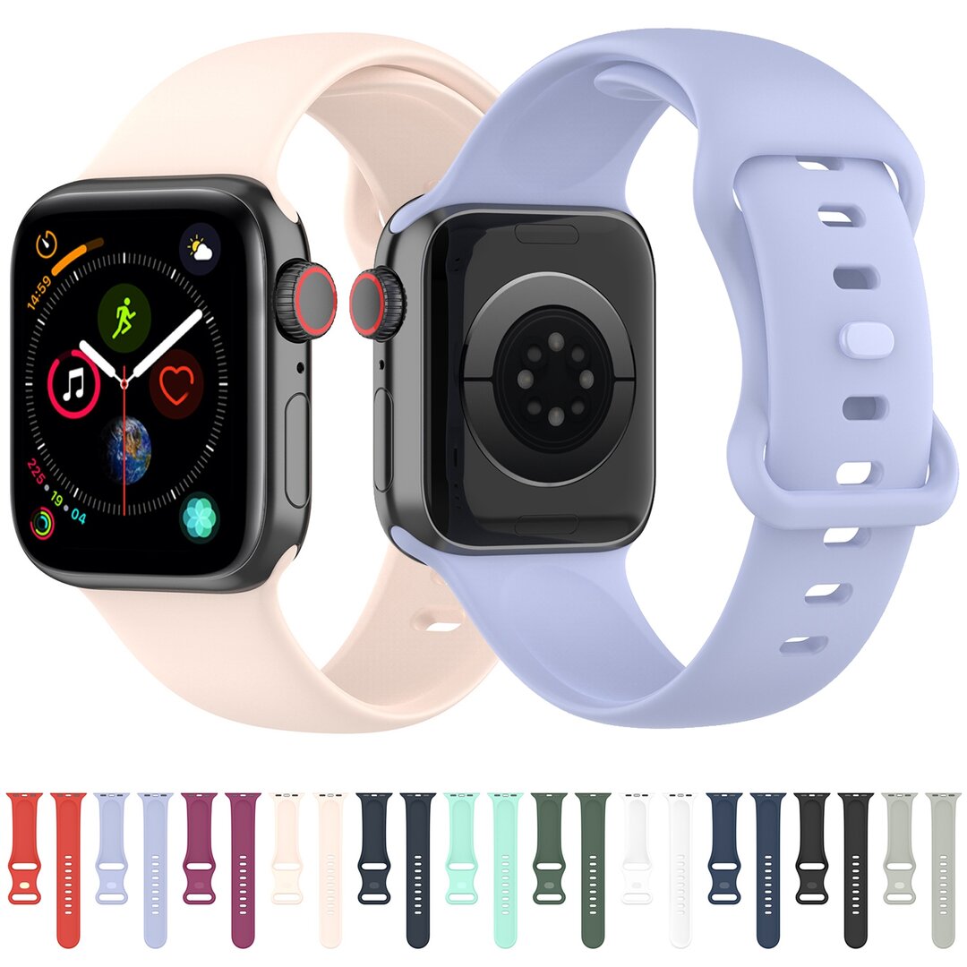 Siliconen sportbandje - Wijnrood - Maat: M/L - Geschikt voor Apple Watch 38mm / 40mm / 41mm / 42mm