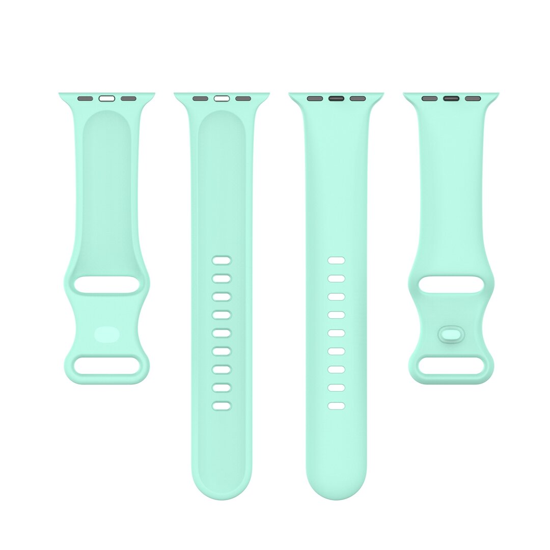 Siliconen sportbandje - Mint Groen - Maat: M/L - Geschikt voor Apple Watch 38mm / 40mm / 41mm / 42mm