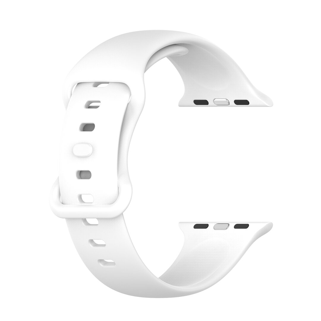 Siliconen sportbandje - Wit - Maat: M/L - Geschikt voor Apple Watch 38mm / 40mm / 41mm / 42mm