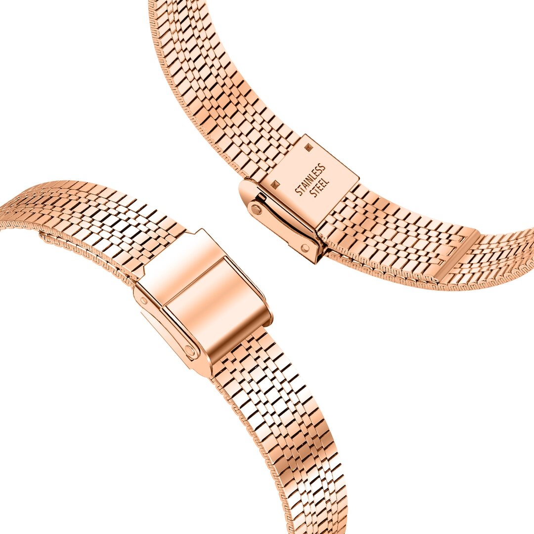 Stainless steel slim fit bandje - Champagne goud - Geschikt voor Apple Watch 44mm / 45mm&nbsp;/ 46mm / 49mm