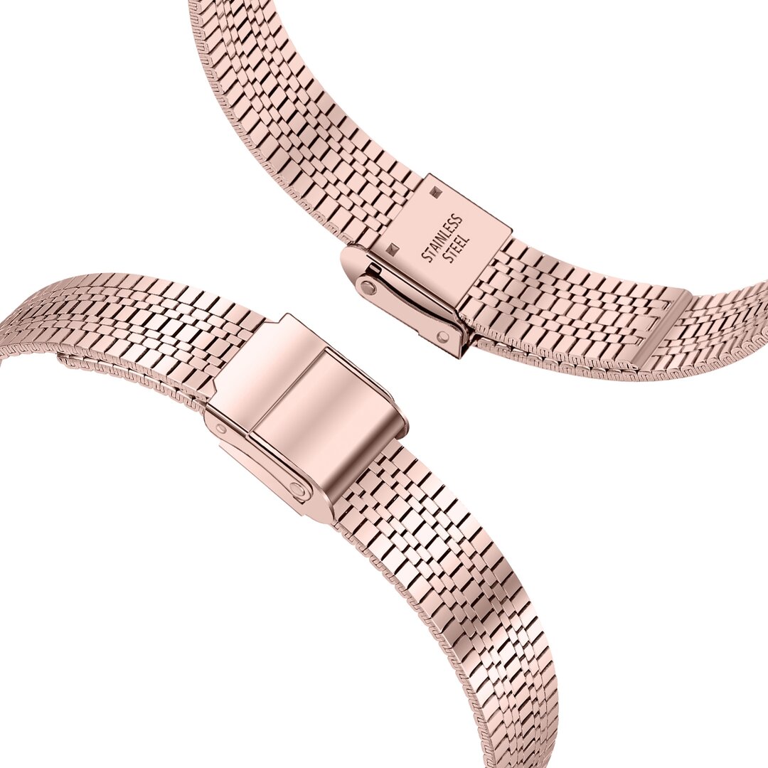 Stainless steel slim fit bandje - Ros&eacute; goud - Geschikt voor Apple Watch 44mm / 45mm&nbsp;/ 46mm / 49mm