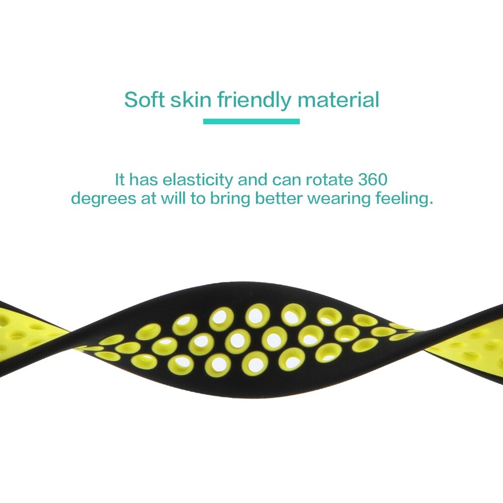 Solo Loop Sportbandje - Maat: S - Zwart + Geel - Geschikt voor Apple Watch 44mm / 45mm&nbsp;/ 46mm / 49mm