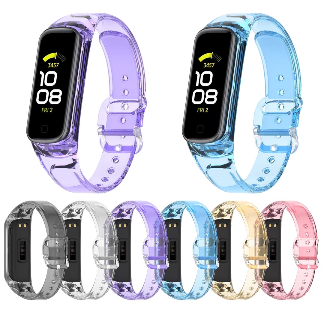 Doorzichtige TPU band (zon verkleurend) - Transparant zwart - Samsung Galaxy Fit 2