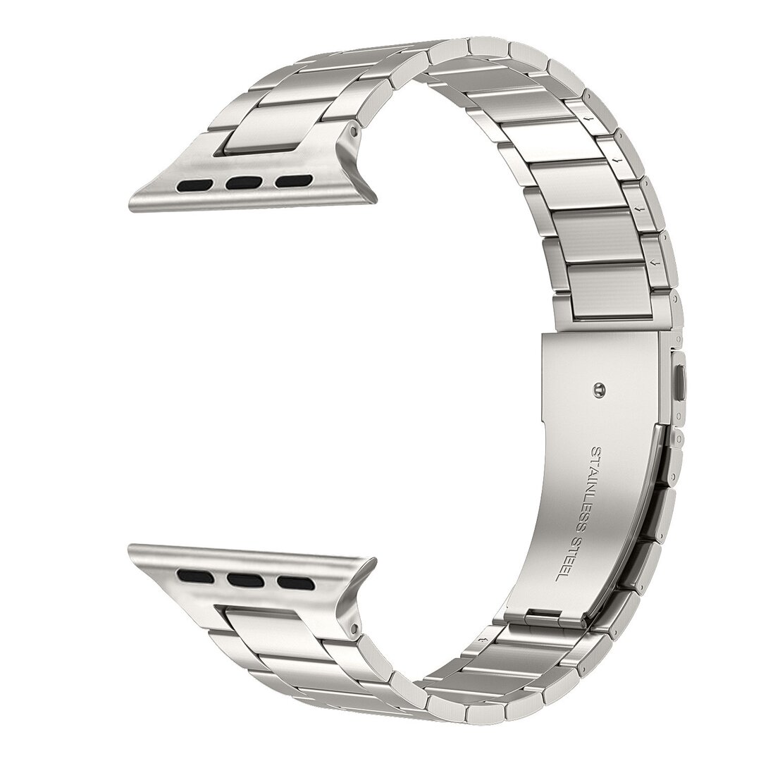 Stalen schakelband - Starlight / Sterrenlicht - Geschikt voor Apple watch 44mm / 45mm&nbsp;/ 46mm / 49mm