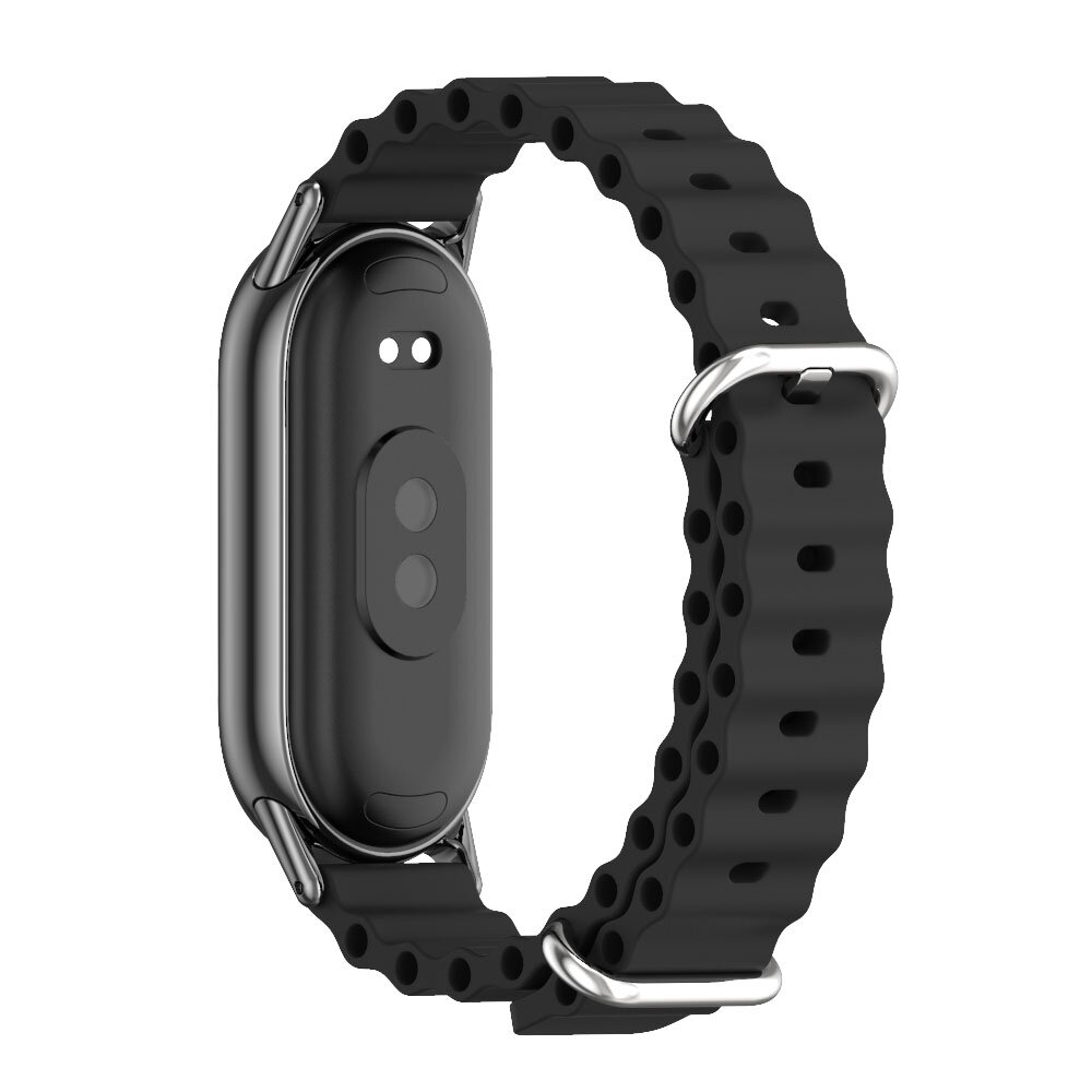 Ocean siliconen bandje - Zwart - Xiaomi Smart Band 8 / 9 / 10