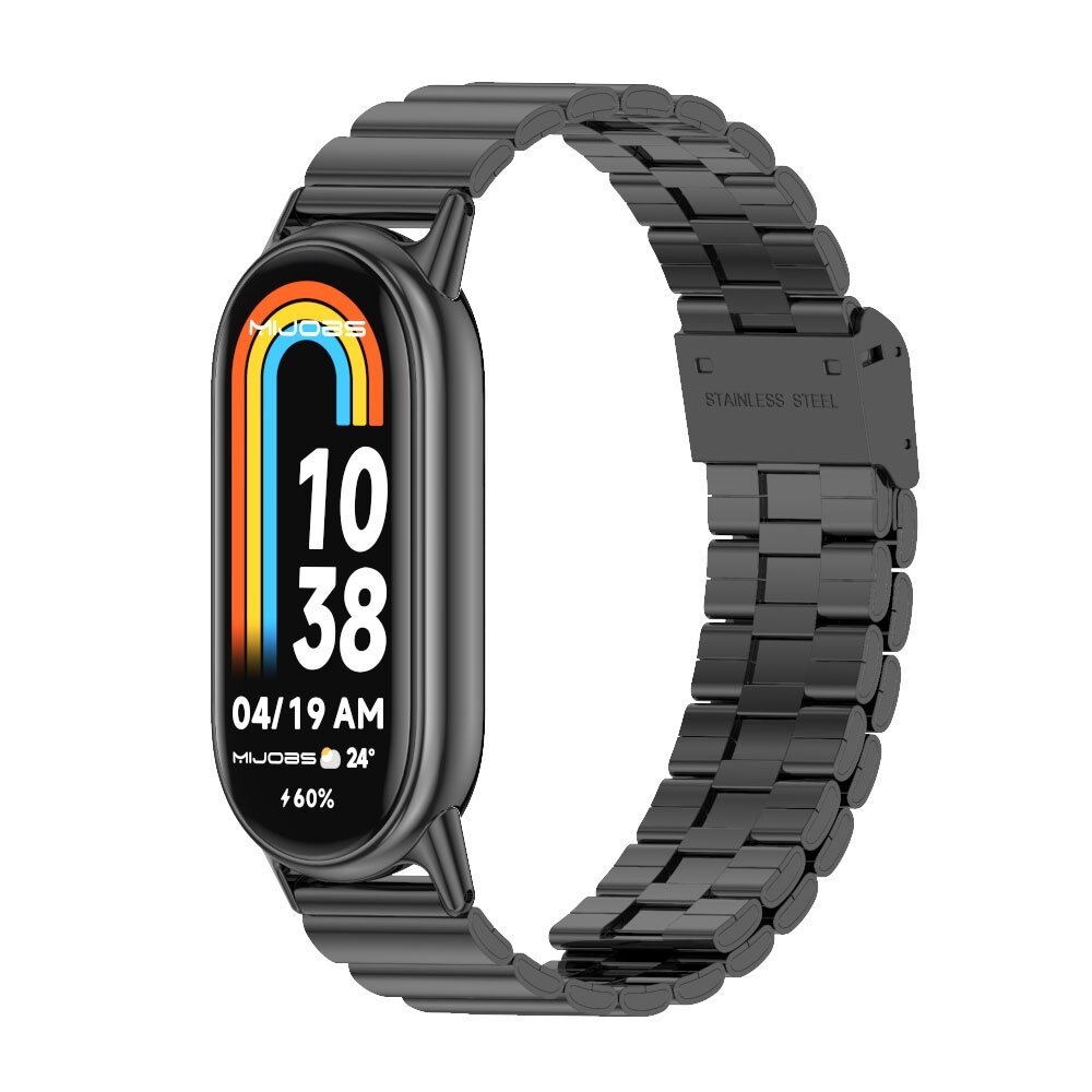 Stalen band - Zwart - Xiaomi Smart Band 8 / 9 / 10