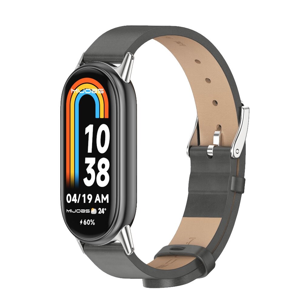 PU leren bandje - Grijs - Xiaomi Smart Band 8 / 9 / 10
