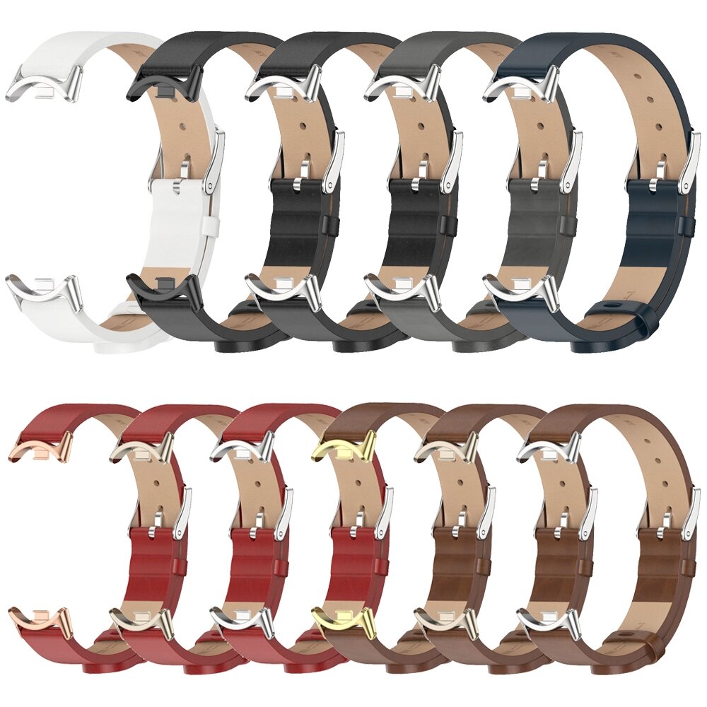 PU leren bandje - Zwart met zwarte aansluiting - Xiaomi Smart Band 8 / 9 / 10