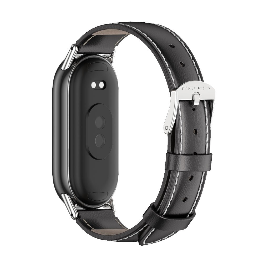 Echt leren bandje - Zwart - Xiaomi Smart Band 8 / 9 / 10