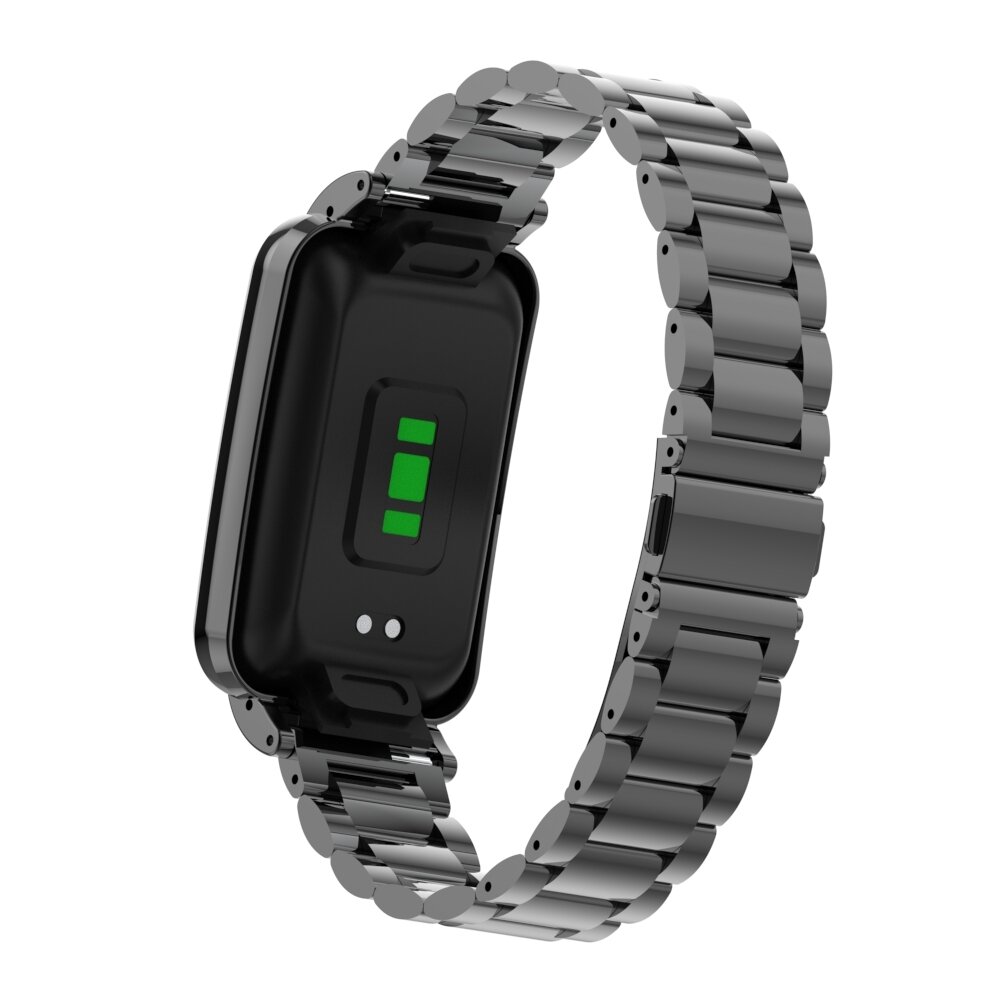 Metalen schakelband met case - Zwart - Xiaomi Smart band 7 Pro