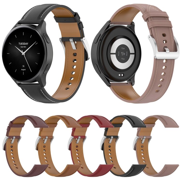 Luxe leren bandje - Bordeaux - Xiaomi Mi Watch / Xiaomi Watch 2 / Xiaomi Watch S1 / S2 / S3 / S4
