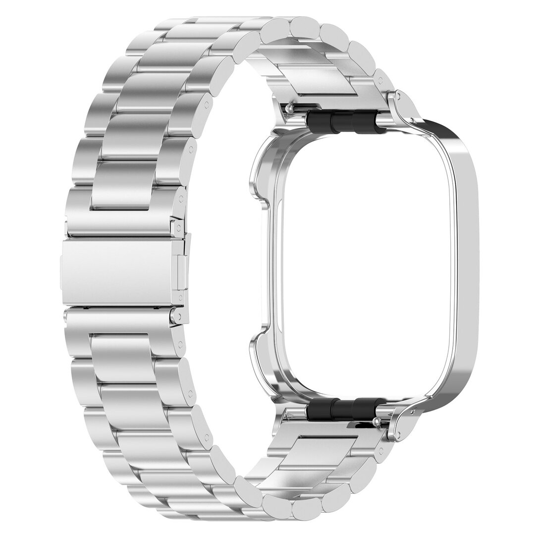 Stalen schakelband met case - Zilver - Xiaomi Redmi Watch 3