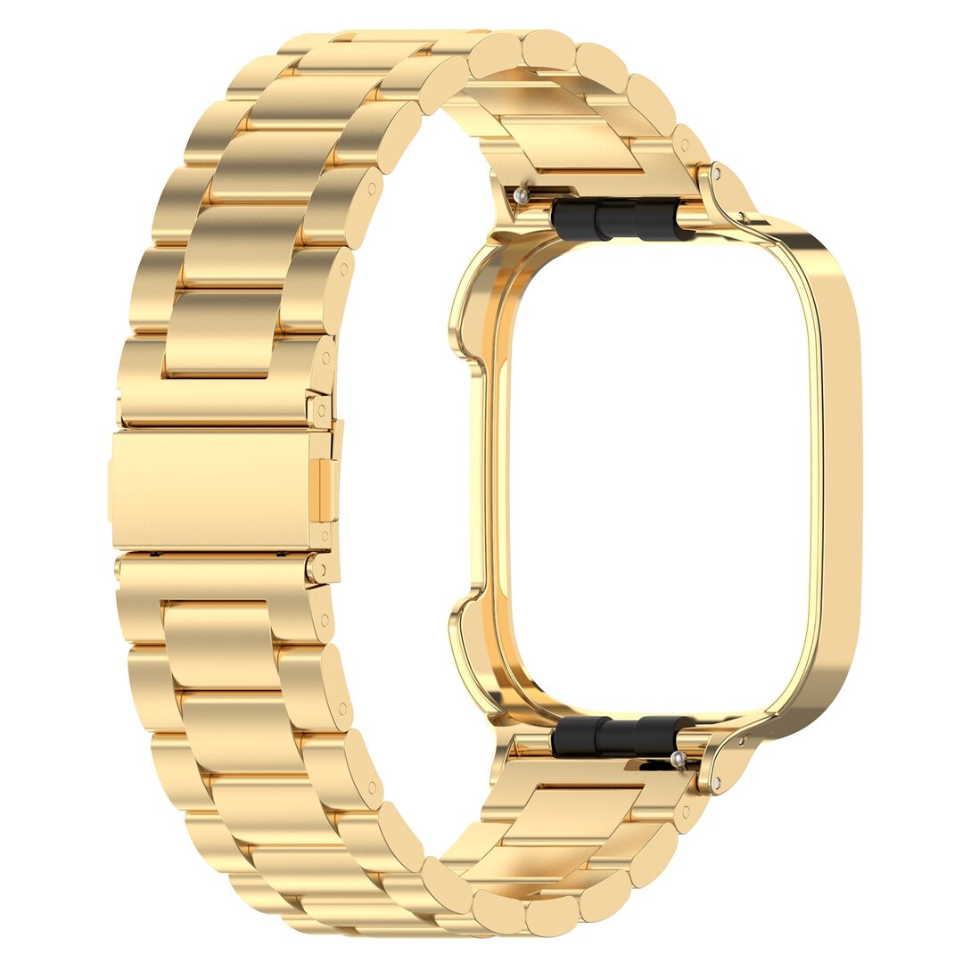 Stalen schakelband met case - Goud - Xiaomi Redmi Watch 3
