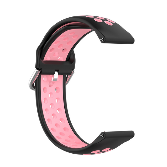 Siliconen sportbandje met gesp - Zwart + lichtroze - Samsung Galaxy watch 7 / Galaxy Watch FE - 40mm &amp; 44mm