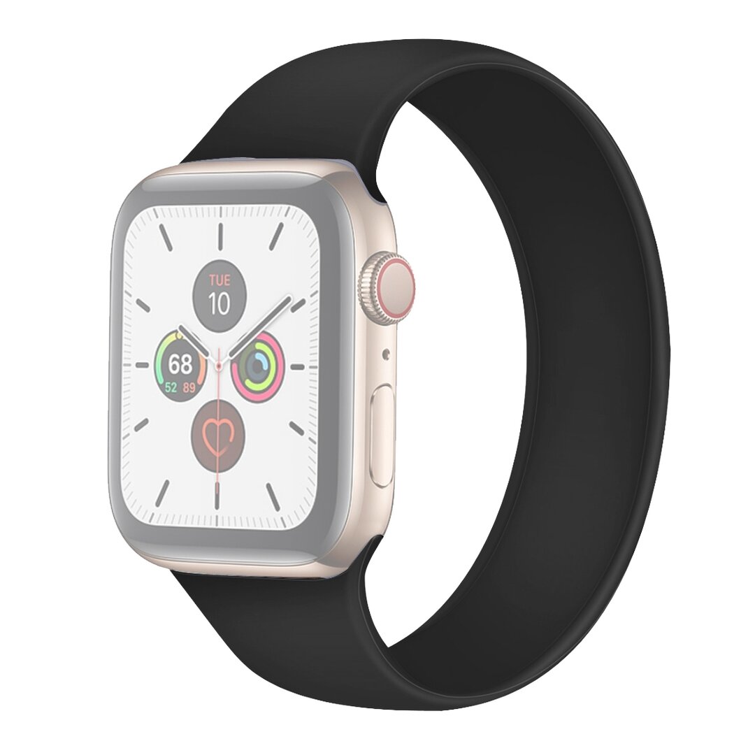 Solo Loop Link serie bandje - Maat: M - Zwart - Geschikt voor Apple Watch 38mm / 40mm / 41mm / 42mm