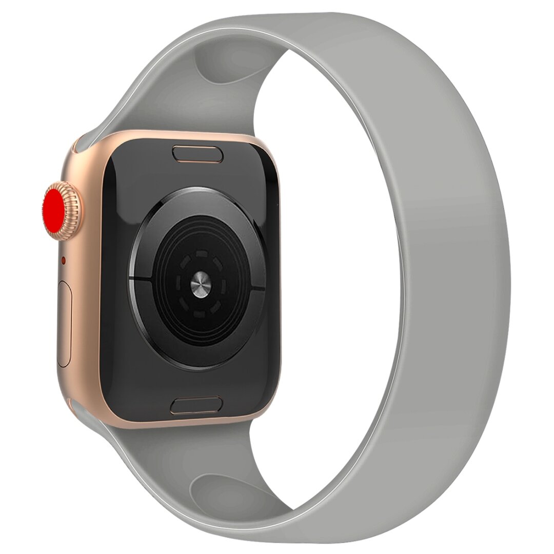 Solo Loop Link serie bandje - Maat: M - Grijs - Geschikt voor Apple Watch 38mm / 40mm / 41mm / 42mm