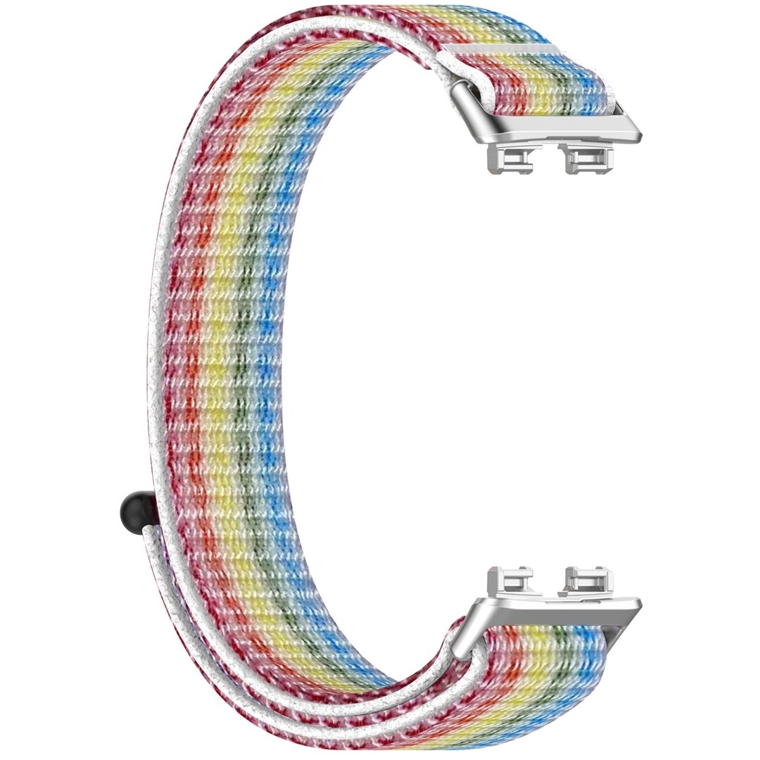 Sport loop nylon bandje - Multicolor regenboog - Huawei Band 10 / 9 / 8