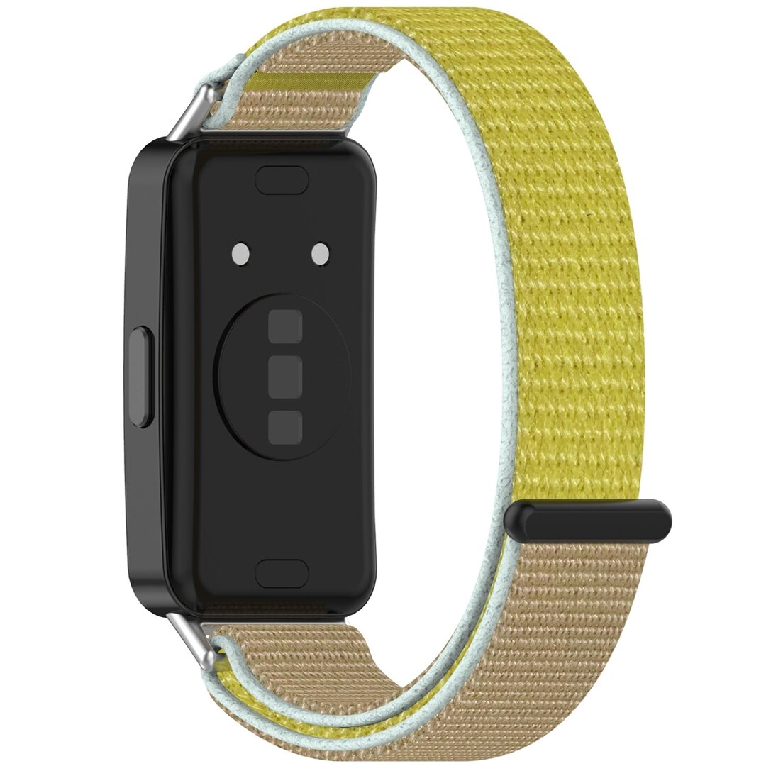 Sport loop nylon bandje - Beige / geel - Huawei Band 10 / 9 / 8