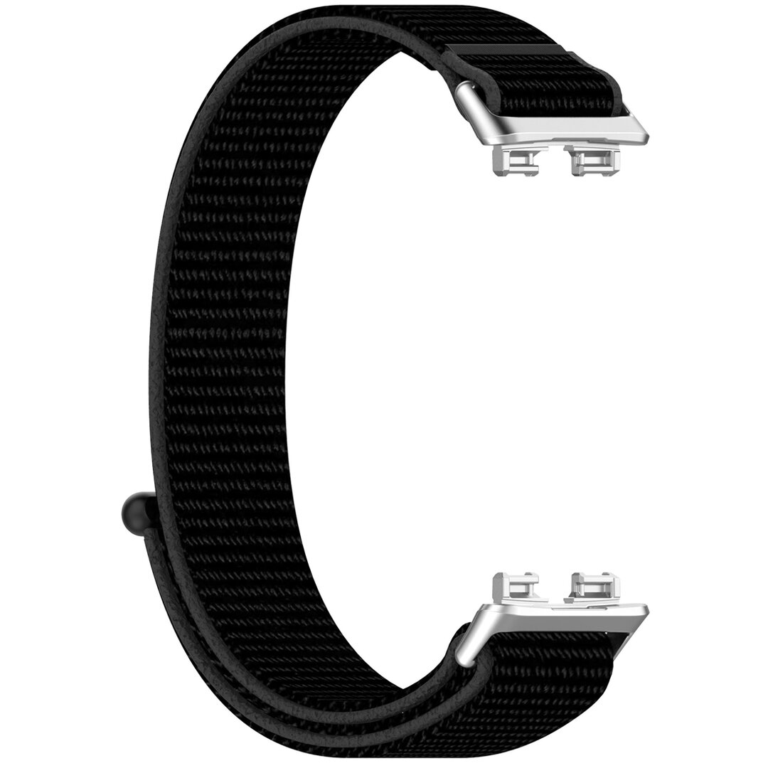 Sport loop nylon bandje - Zwart - Huawei Band 10 / 9 / 8