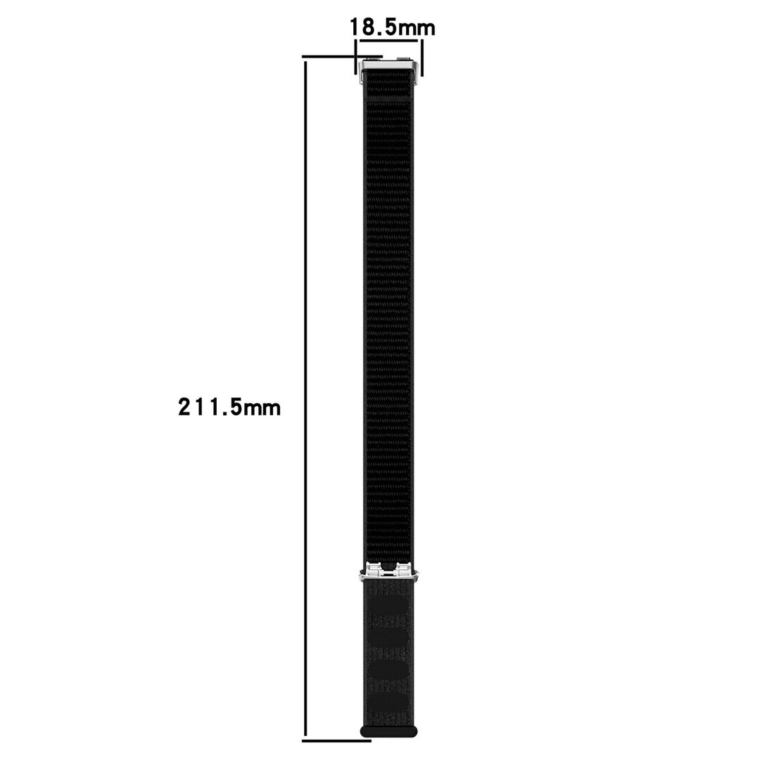 Sport loop nylon bandje - Zwart gem&ecirc;leerd - Huawei Band 10 / 9 / 8