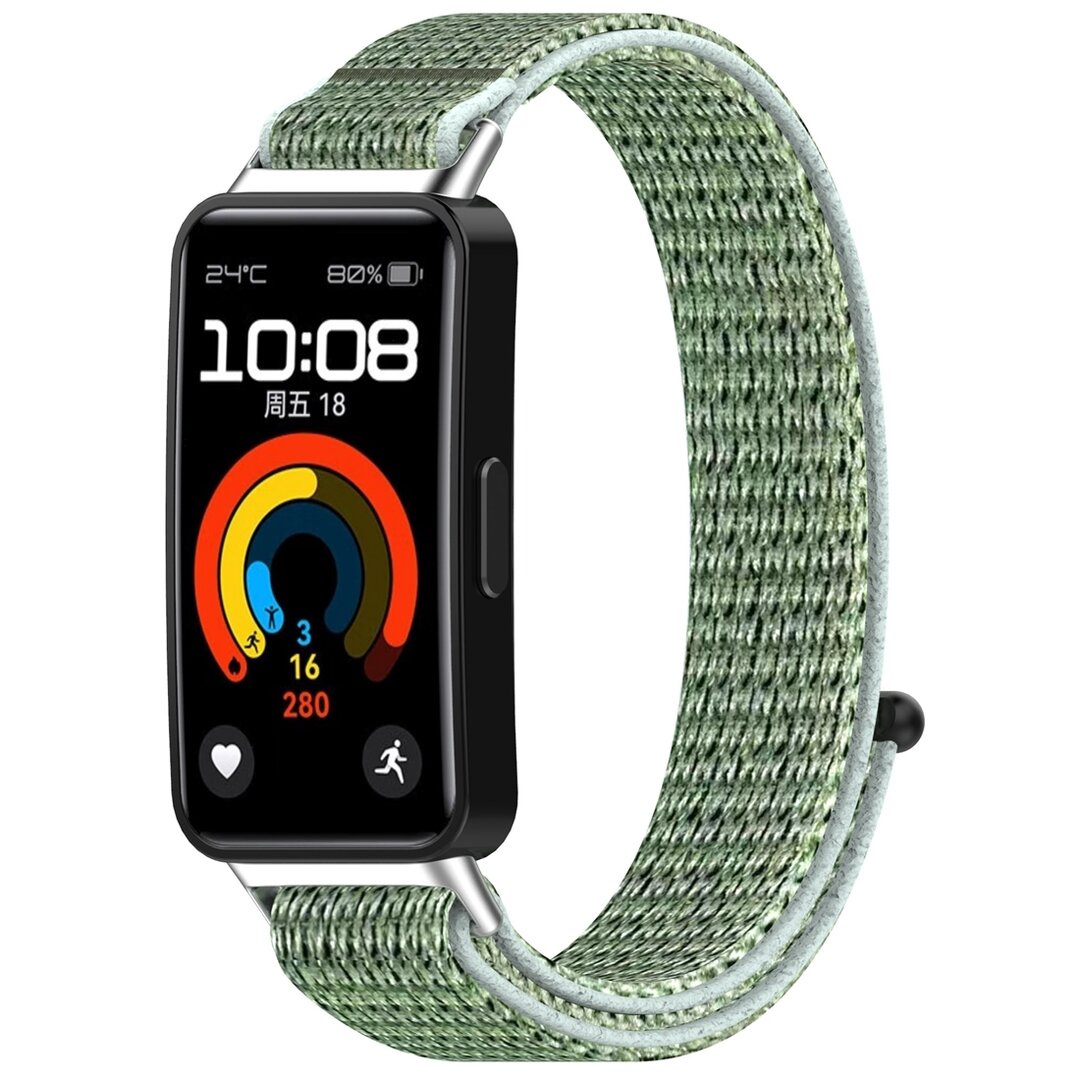 Sport loop nylon bandje - Groen - Huawei Band 10 / 9 / 8