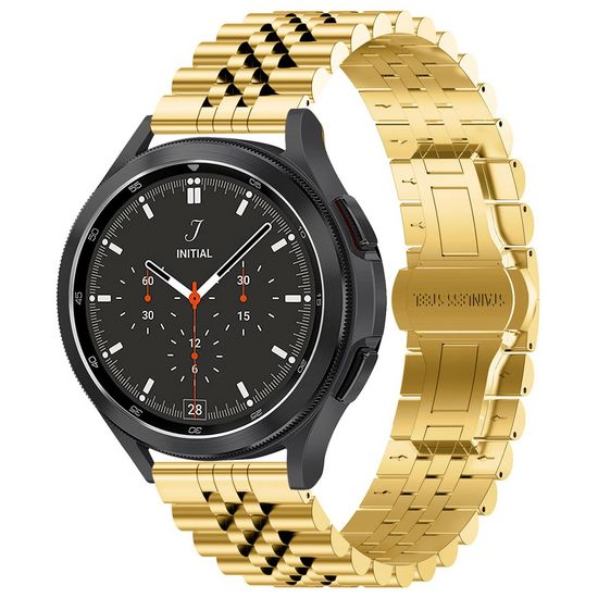 Stalen band - Goud - Samsung Galaxy Watch - 42mm - Stalen band - Zwart