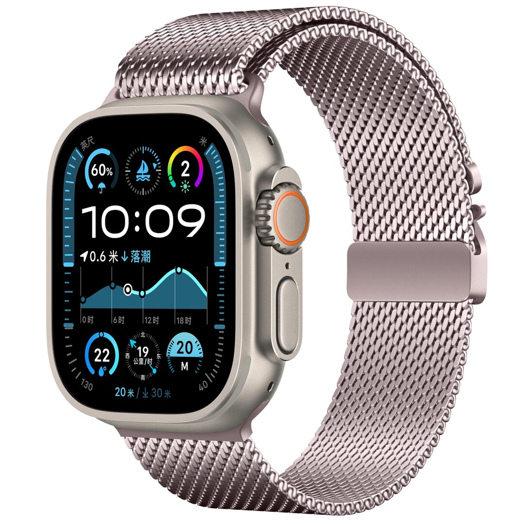 Milanese loop band met klik-sluiting - Ros&eacute; pink - Geschikt voor Apple Watch 38mm / 40mm / 41mm / 42mm