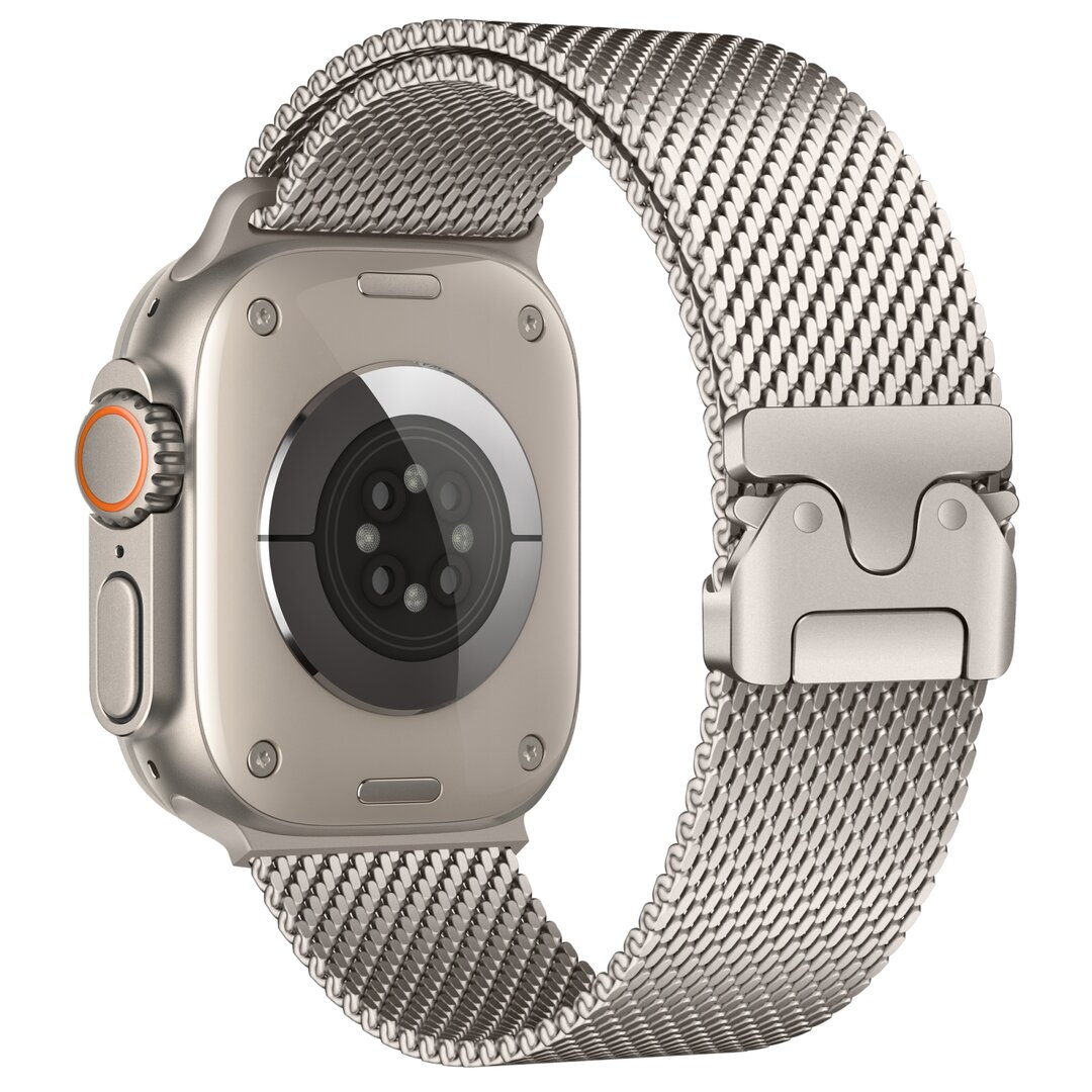 Milanese loop band met klik-sluiting - Sterrenlicht - Geschikt voor Apple Watch 38mm / 40mm / 41mm / 42mm