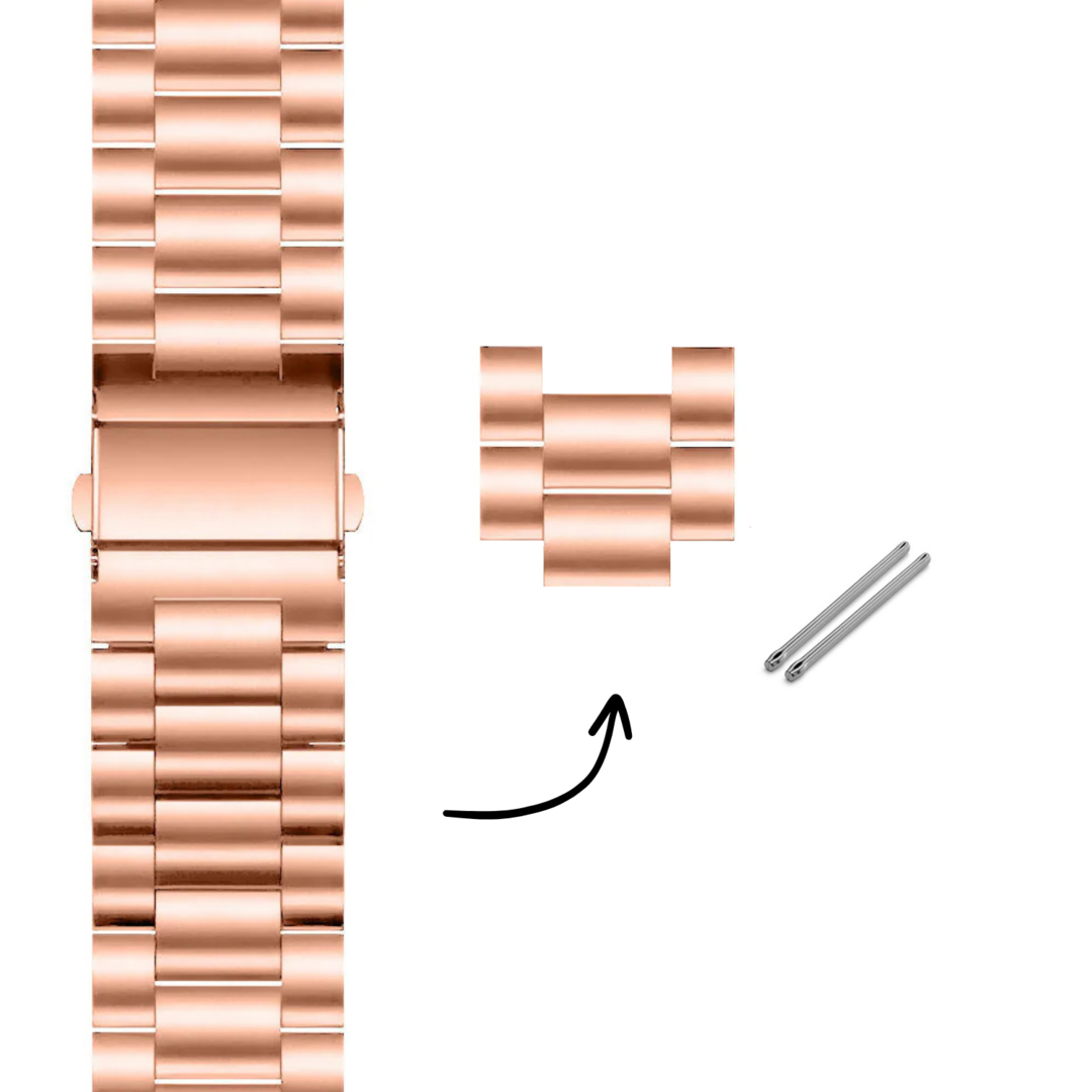 Stalen schakels - 20mm banden - Ros&eacute; goud