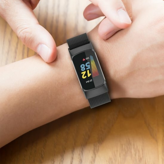 Milanese bandje - Ros&eacute; roze - Geschikt voor FitBit Charge 5