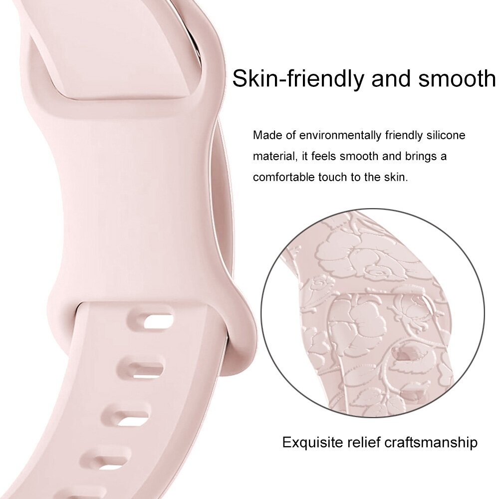 Siliconen bandje Rozen Print - Roze - Geschikt voor Apple Watch 38mm / 40mm / 41mm / 42mm