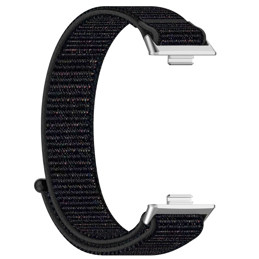 Sport loop nylon bandje - Zwart gem&ecirc;leerd - Huawei Watch Fit 3 / Fit 4