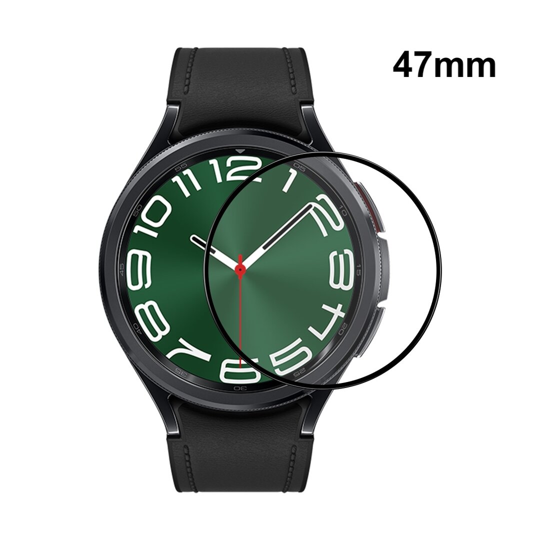 Screen protector Tempered Glass - Full cover - Geschikt voor de Samsung Galaxy Watch 6 Classic - 47mm