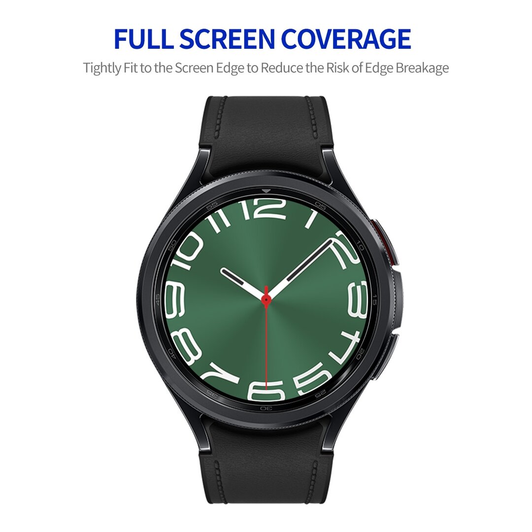Screen protector Tempered Glass - Full cover - Geschikt voor de Samsung Galaxy Watch 6 Classic - 47mm