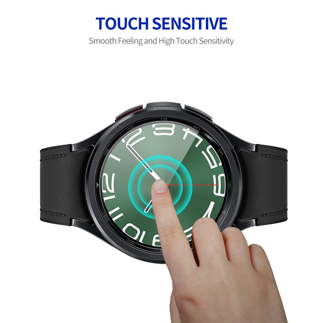 Screen protector Tempered Glass - Full cover - Geschikt voor de Samsung Galaxy Watch 6 Classic - 47mm