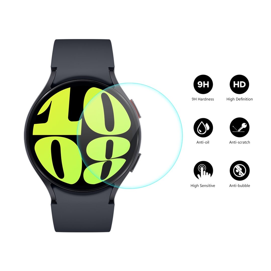 Screen protector Tempered Glass - Full cover - Geschikt voor de Samsung Galaxy Watch 6 - 44mm
