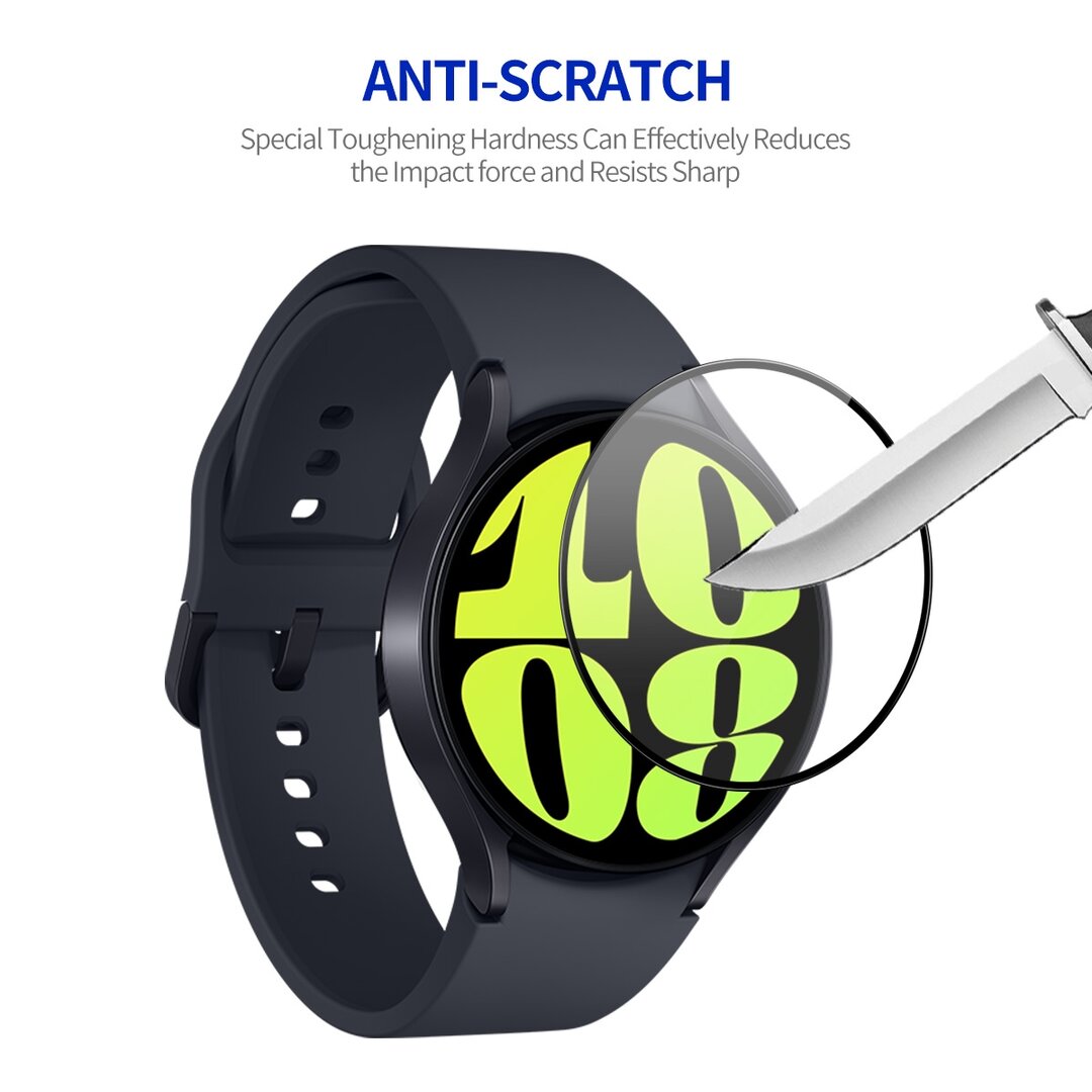 Screen protector Tempered Glass - Full cover - Geschikt voor de Samsung Galaxy Watch 6 - 44mm