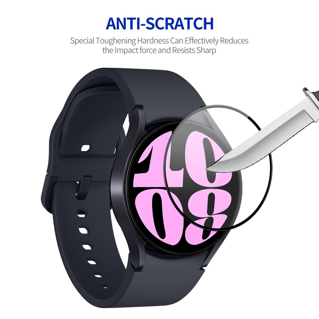 Screen protector Tempered Glass - Full cover - Geschikt voor de Samsung Galaxy Watch 6 - 40mm