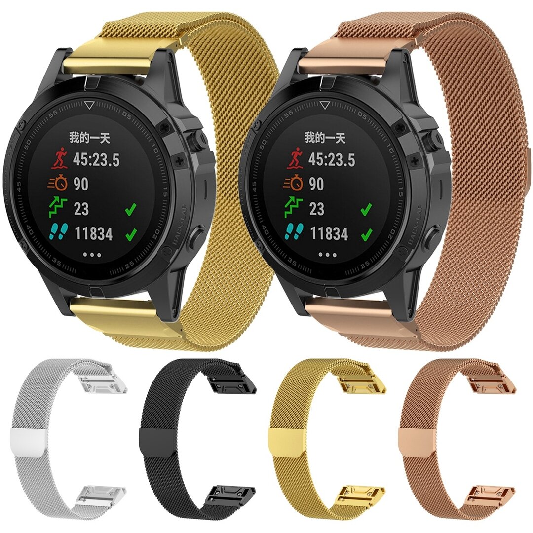 Milanese bandje - Ros&eacute; goud - Large - Garmin Fenix 7X / 6X / 5X