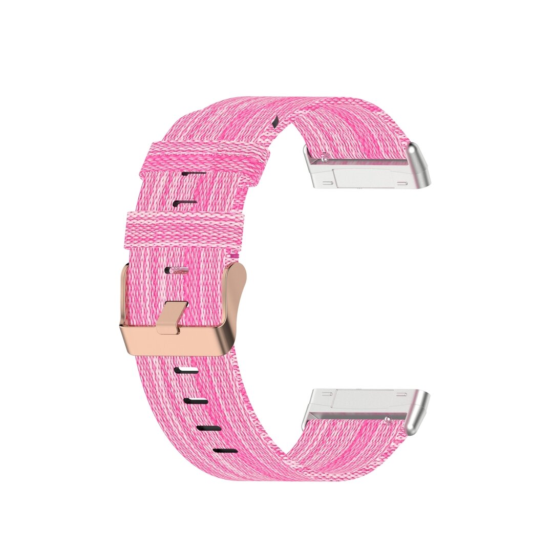 Fitbit Versa 3 &amp; Sense 1 - Canvas nylon bandje - Roze