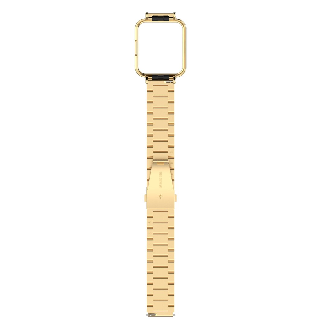 Stalen schakelband met case - Goud - Xiaomi Redmi Watch 2 (Lite)