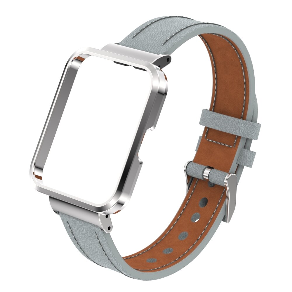 Leren band met case - Grijs - Xiaomi Redmi Watch 2 (Lite)