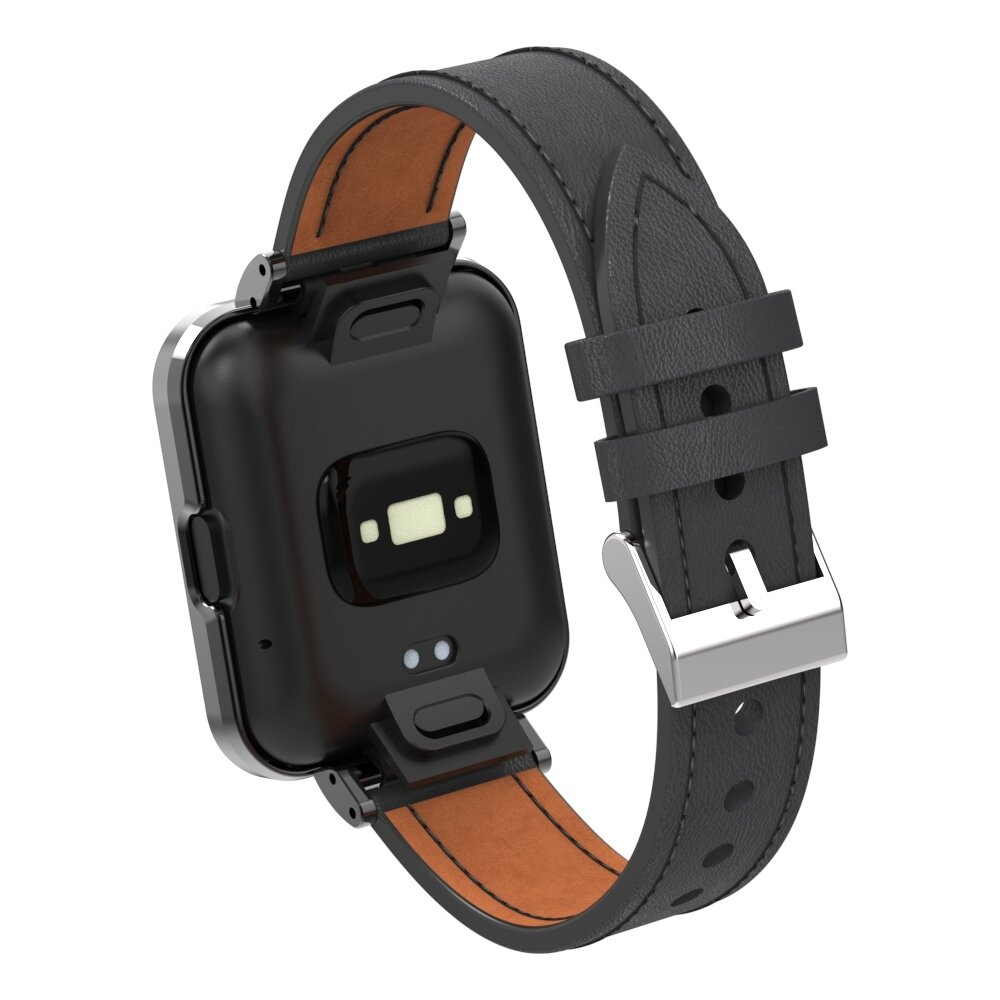 Leren band met case - Zwart - Xiaomi Redmi Watch 2 (Lite)